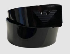  145 Emporio Armani Men's Black Leather Eagle Buckle Belt Size 26
