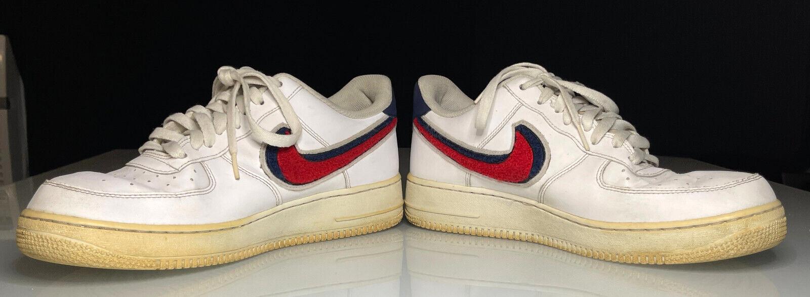 Nike Air Force 1 Low 3D Chenille Swoosh White Red Blue Men's - 823511-106 -  US