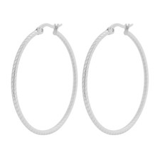 Edforce Women's Stainless Steel Classic Round Hoop Earrings, 35mm