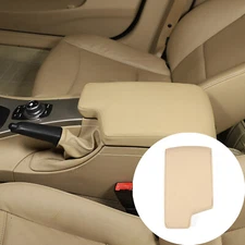 ABS+Leather Beige Armrest Box Console Box Cover For BMW 3 Series 2005-2012