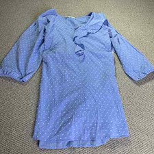 Collective Concepts Womens Dress Size 2X Blue Ruffle Front Long Sleeves NWT