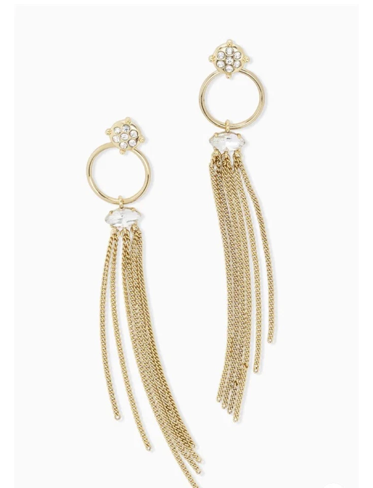 Pendientes Stella & Dot GRACIE CHANDELIER Oro Latón Sumergido Nuevos Distintivos Foto 2 de 4