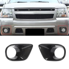 2x For Chevy Avalanche & Tahoe 2007-2013 Fog Light Lamp Trim Covers Carbon Fiber
