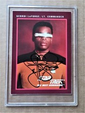 Star Trek  Next Generation,  Lt. Cmdr Geordi LaForge - LeVar Burton signed card