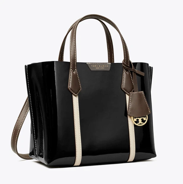Tory Burch Perry Patent Leather Small Triple Compartment Tote