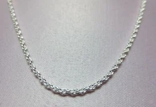 20 INCH STERLING SILVER PLATED 1.8MM SOLID ROPE CHAIN NECKLACE
