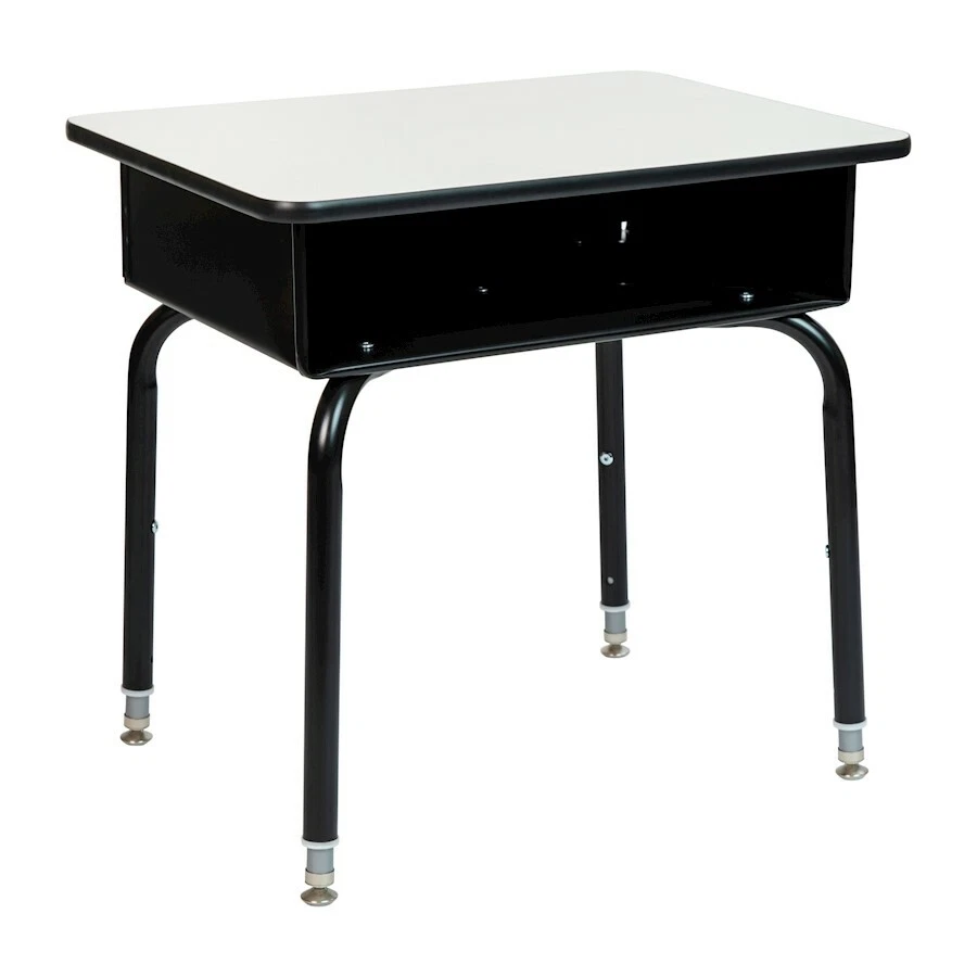 Flash Student Desk Open Front Metal Book Box in Gray FD DESK GY