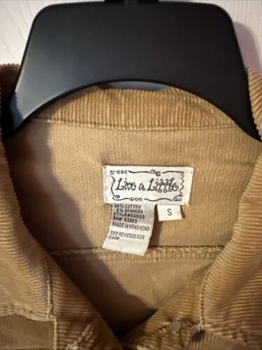 Live A Little Tan Corduroy Jacket Size Small ~ EUC - Picture 3 of 4