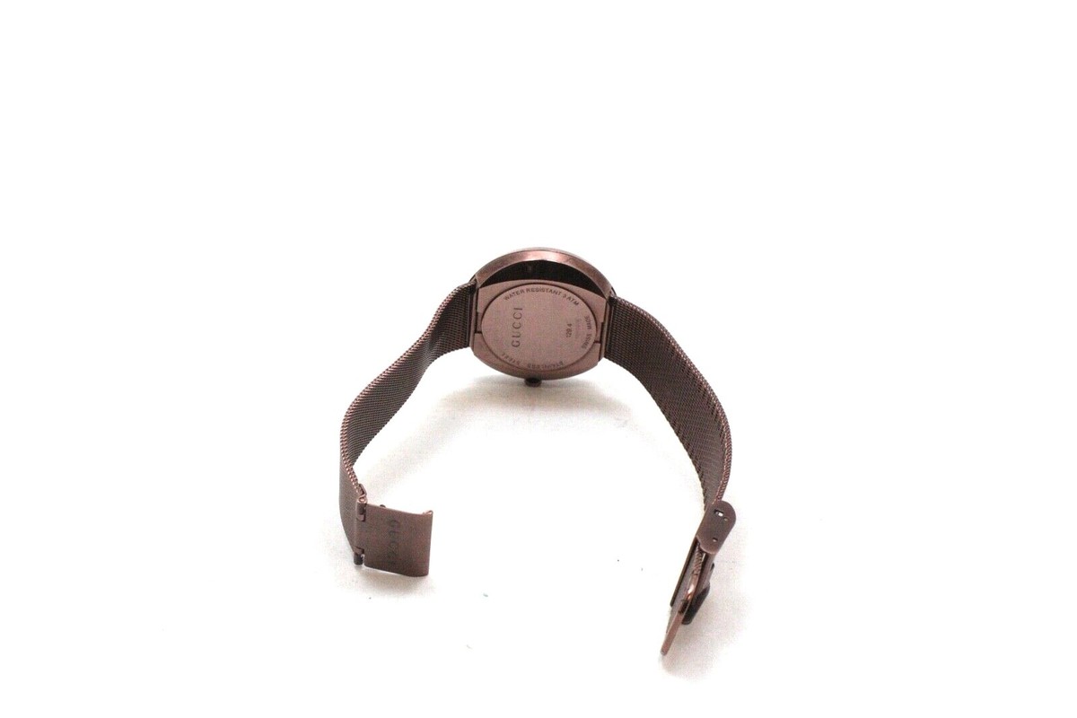 Gucci Women\'s Swiss U-Play Brown PVD Mesh Bracelet Watch 29mm w Box Gucci YA129520 Womens U PLAY Brown Quartz Watch main image 2