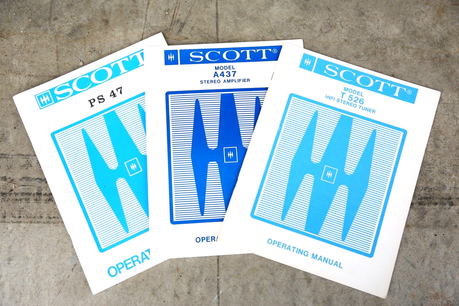 Vintage Scott Operating Manuals Stereo Power Amplifier Turntable PS47 A437 T526