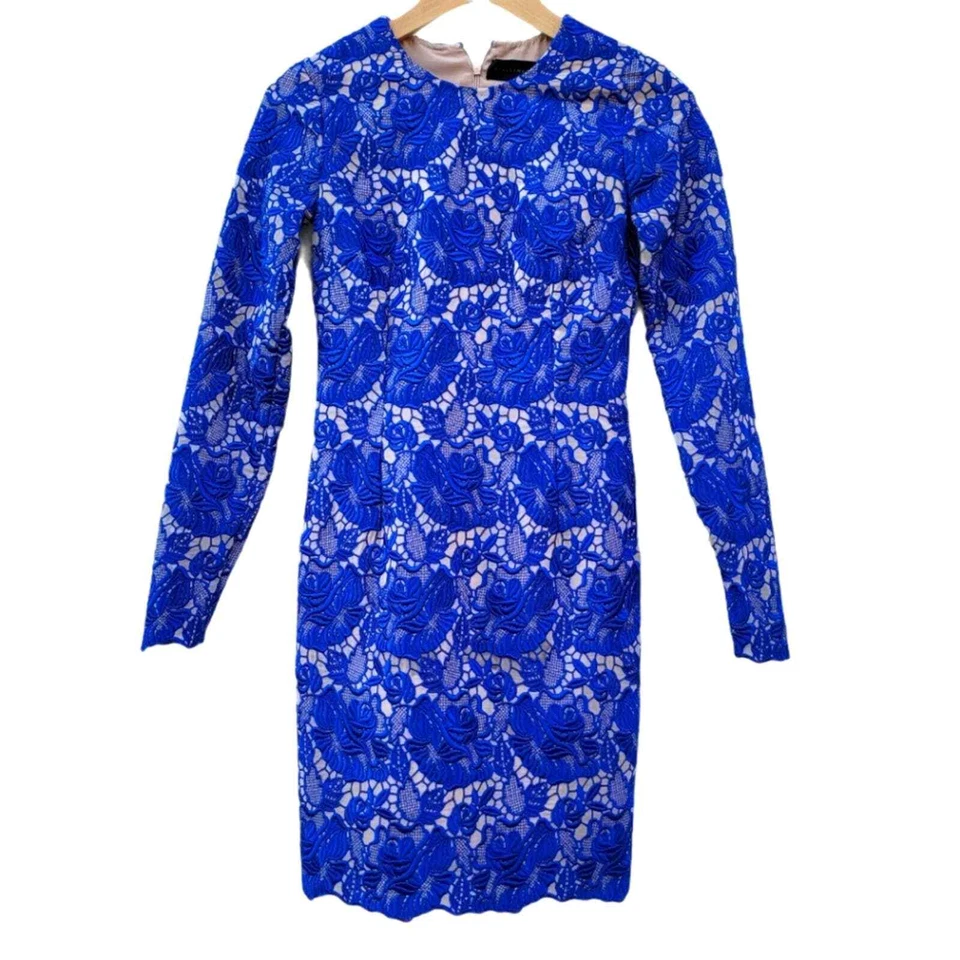 Stella McCartney Celia 蕾丝迷你连衣裙 34 小号 4 蓝色 — 第 3/4 张图片