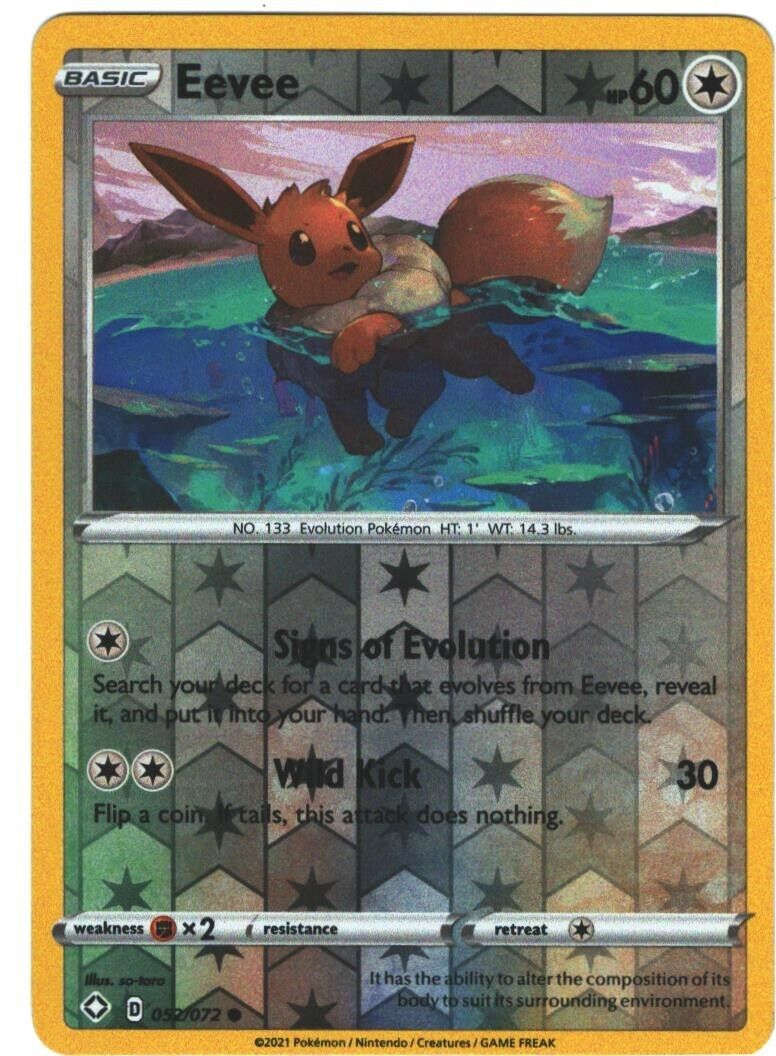 Eevee 52/72 NM in Portuguese Shining Fates Pokémon TCG