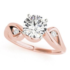 1.06 Ct Round Simulated Diamond Anniversary Ring 14K Solid Rose Gold Size 7