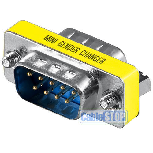 RS232 9 Pin Geschlechtsumwandler STECKER auf STECKER Konverter Null serielles Kabel Adapter - Bild 1 von 1