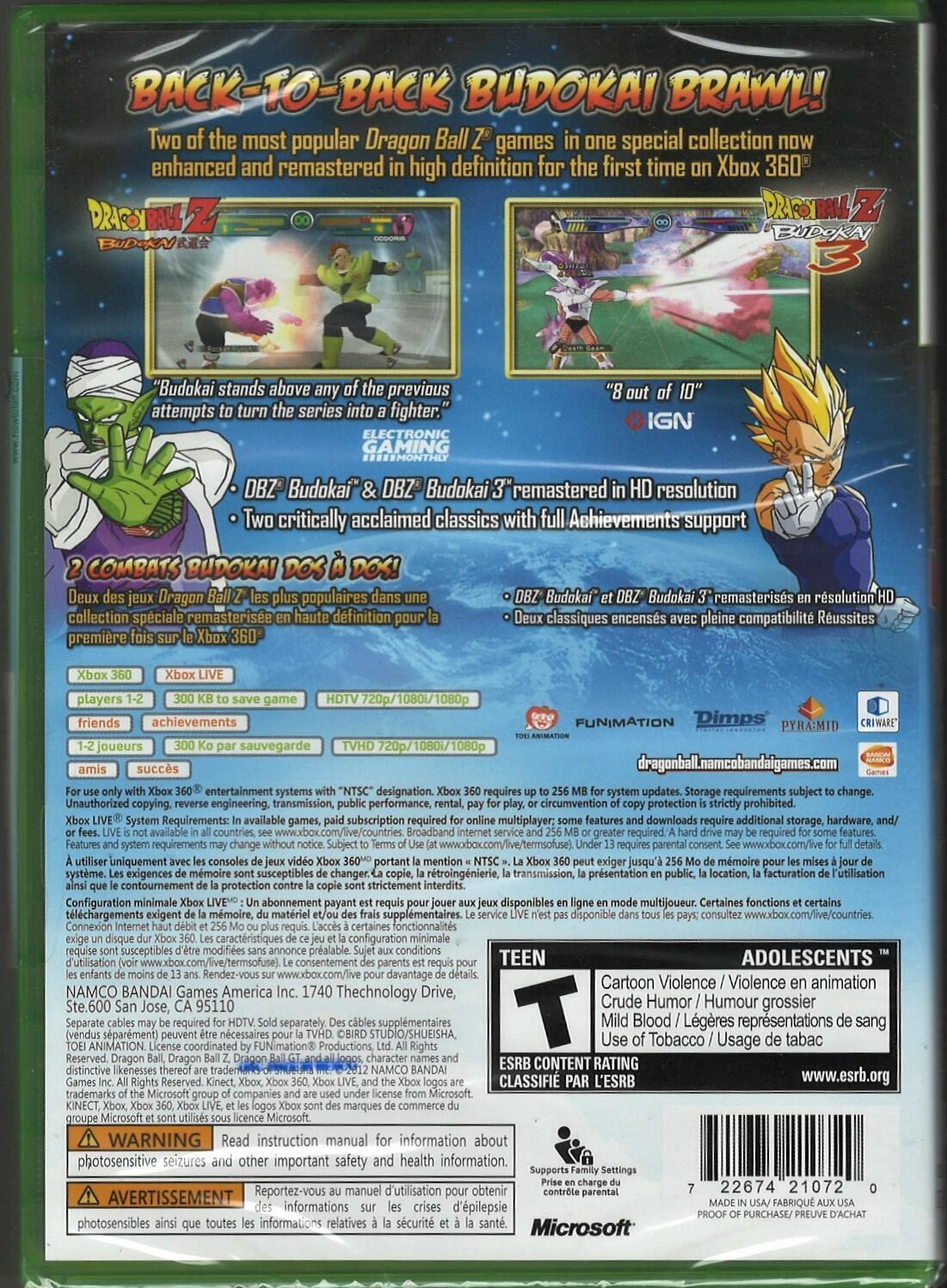 Dragon Ball Z Budokai Hd Collection Mídia Física Xbox 360