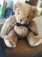 Genuine Vermont Teddy Bear with Collar  Bow Tie - 15  Honey Brown, Jointed