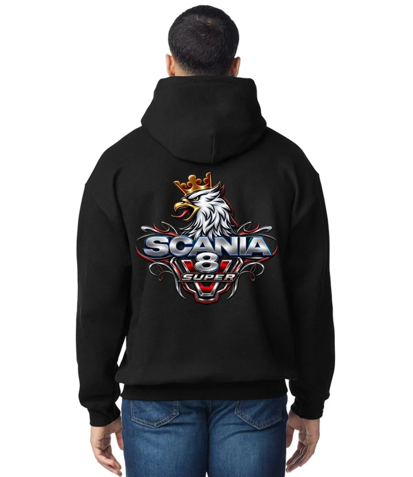 Sweat à capuche Scania Heavyweight imprimé devant et dos - Photo 1/3
