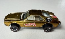 1969 Hot Wheels Redline Custom Amx Gold Spectraflame White Interior Usa