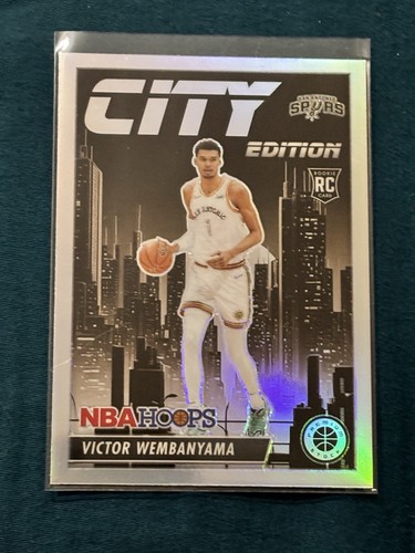2023-24 NBA Hoops Premium Stock Victor Wembanyama City Edition Silver Holo Prizm