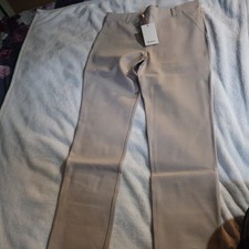 Quince Women's Beige Ultra-Stretch Ponte Pants Straight Leg M Petite 30" NWT