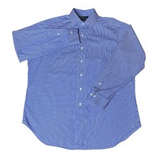 Polo Ralph Lauren Regent Classic Fit Blue White Pinstripe Shirt Men 17 34/35