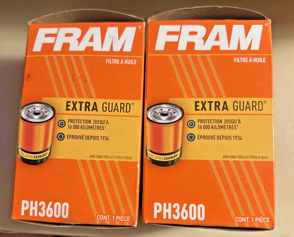Filtro de aceite Fram PH3600 Extra Guard filtro giratorio 10.000 millas proteger LOTE de 2 Foto 4 de 4