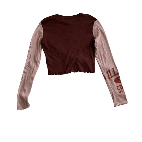 Maglia manica lunga BDG Urban Outfitters rosa bordeaux orlo smerlato taglia small - Foto 3 di 6