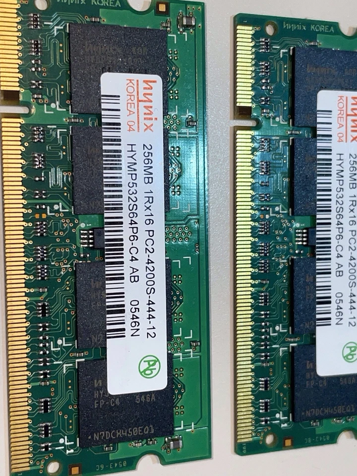 Hynix Laptop Memory (2 X 256MB) 1RX16 PC2-4200S-444-12 SODIMM (Total 512MB) - Image 3 of 4
