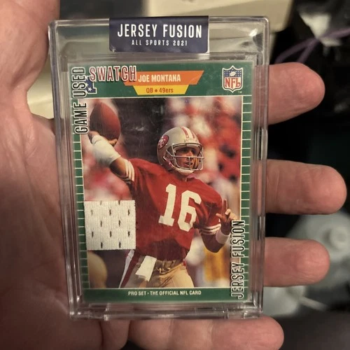 Joe Montana 2021 Jersey Fusion Game Used Swatch Jersey #JF-JM85 49ers Pro Set