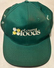 Vintage Lowes Foods Green Embroidered Employee Snapback Ball Cap Hat