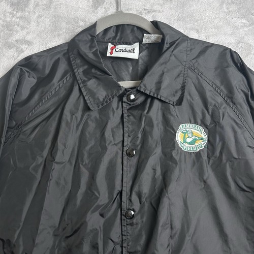 VTG Green Bay Packers Jacket Men Large Windbreaker Snap Lambeau Field Bomber Y2K - Picture 2 of 15