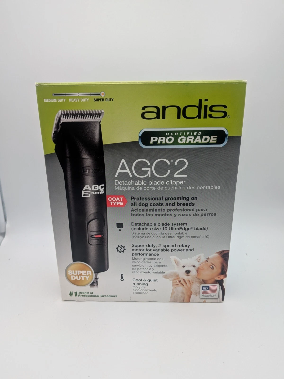 Andis AGC2 Pro Grade 2 Speed Pet Clipper Grooming 14ft cord