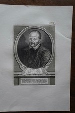 PORTRAIT GUY DE FAUR SEIGNEUR DE PIBRAC ORIGINAL 18TH CENTURY ENGRAVING,