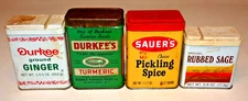 Vintage Lot of Spice Tins Durkee, Sauer's, French's