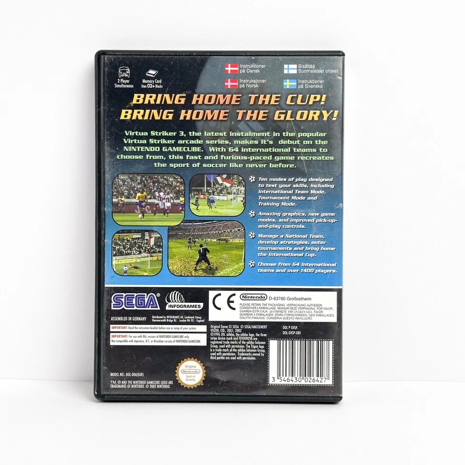 VIRTUA STRIKER 3 VER. 2002 PAL EUR NINTENDO GAMECUBE GC COMPLETO CON MANUALE - Immagine 4 di 4