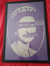 Sex Pistols God Save the Queen Professionally Framed Poster Glass Stoke on Trent