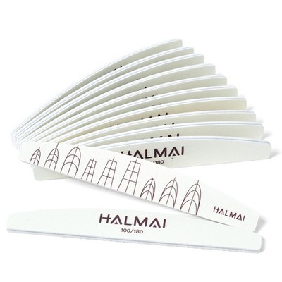 HALMAI 12PCS Nail Files 100/180 Grit, Emery Boards - Reusable Double Sided No