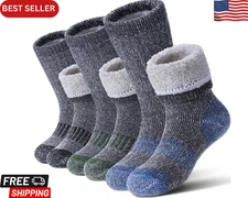  Kids Merino Wool Hiking Socks Boys Girls 8-12 Years 3 Pairs Wool Socks a
