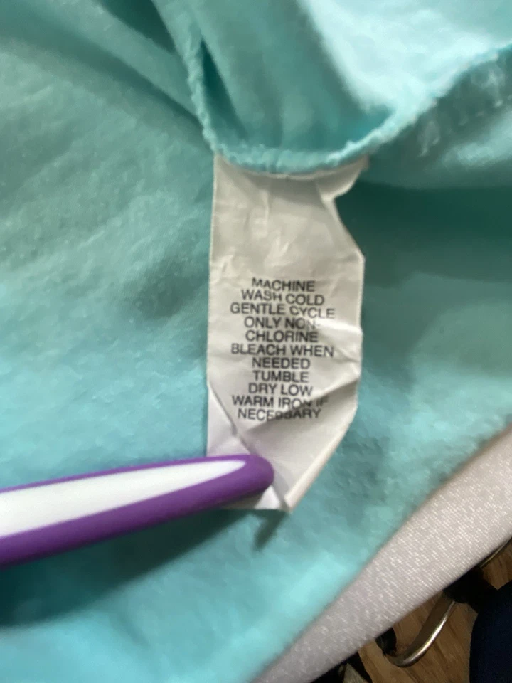 Jones New York Sport XL Aqua Blue Lace Trim 3/4 Sleeve Stretch Tunic Top *READ - Image 4 of 4