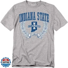 LOGOVISION Indiana State University Laurels Dark Unisex Adult T Shirt, Athlet