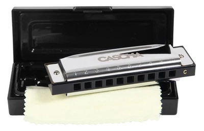 Cascha Blues Mundharmonika C-Dur 10-Loch diatonisch Etui Tuch Schüler Einsteiger - Bild 1 von 4