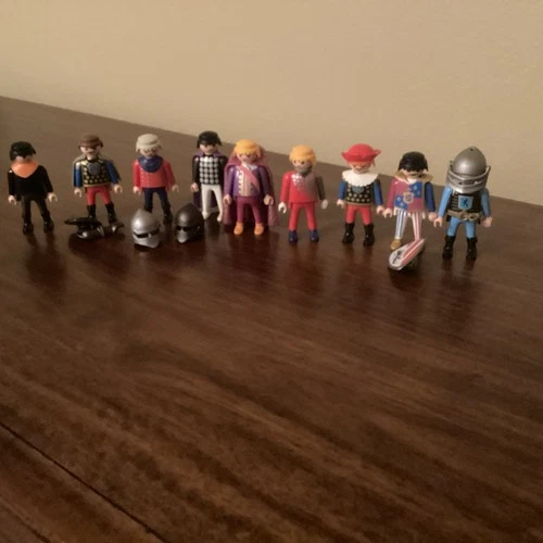 Vintage Playmobil Figures Lot Shields Helmets Accessories Knights
