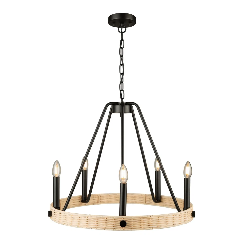 Artcraft Perris - Lámpara de araña - Negra - 5 luces Foto 3 de 3