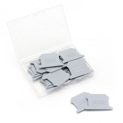 20Pcs DIN Rail Terminal Block End Cover, D/UK-2.5BG PA6 Compatible