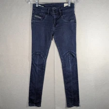 Diesel Bi-Bi SS-Legging Jeans Womens W27 Dark Wash Moto Stretch Skinny Denim