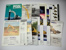 12x Prospekt Komatsu PC PF Bagger WA Radlader 1990/2000er Jahre