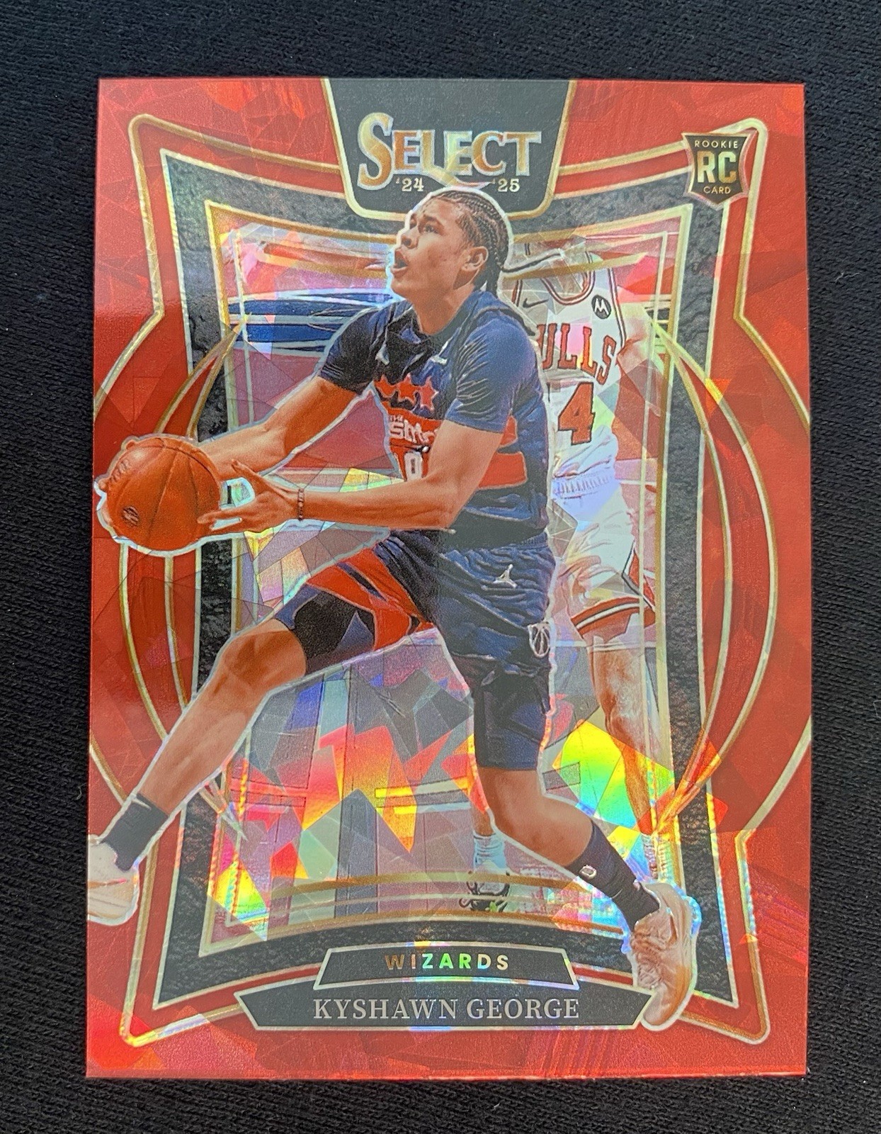 2024-25 Panini Select #85 Kyshawn George (RC)  Red Cracked Ice Prizm