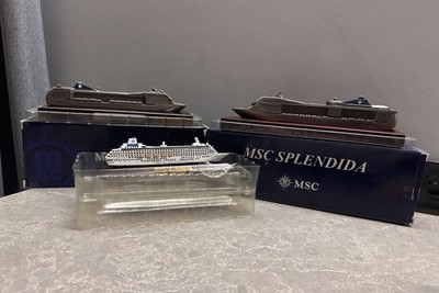Lot 3 Cruise Ship Models MSC Splendida Musica Crystal Symphony Display NEW