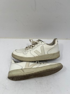 Veja V-10 CWL Sneakers White Leather Low Top Casual Shoes Mens Sz 10 Brazil Made