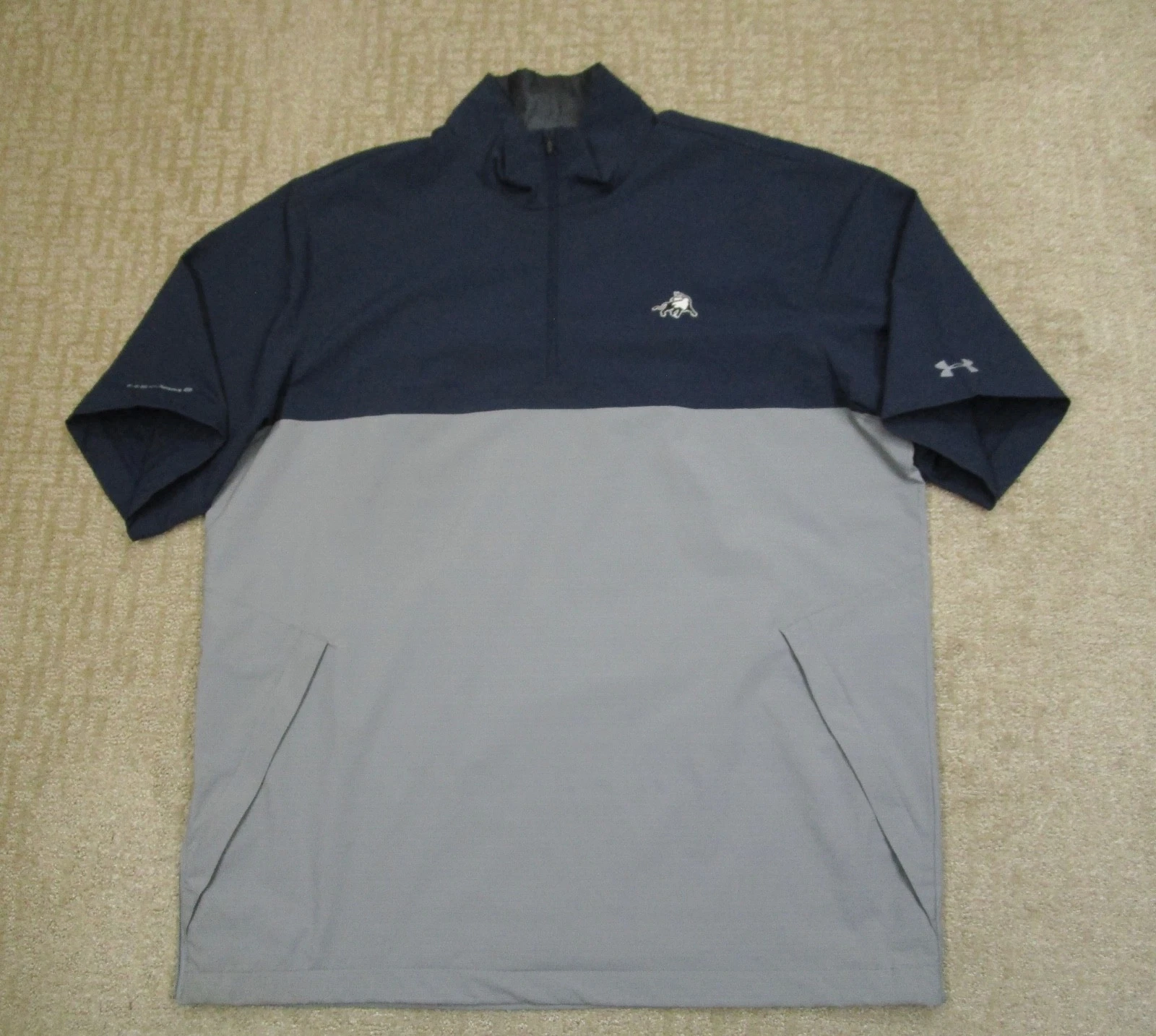 Under Armour Jacket Men XL Blue Gray Storm Performance Quarter Zip Windbreaker